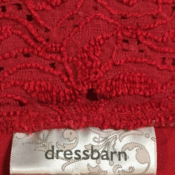 Woman’s red lace over red top with butterfly sleeves - Picture 5 of 8